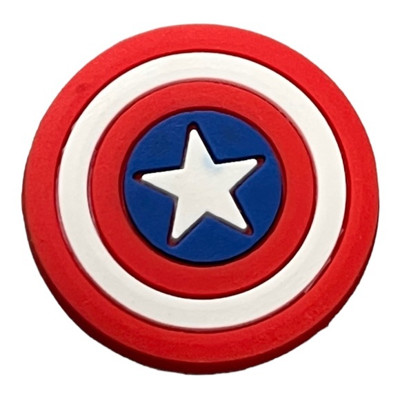 💕3/$13💕CAPTAIN AMERICA SHEILD CROC CHARM - Picture 1 of 2